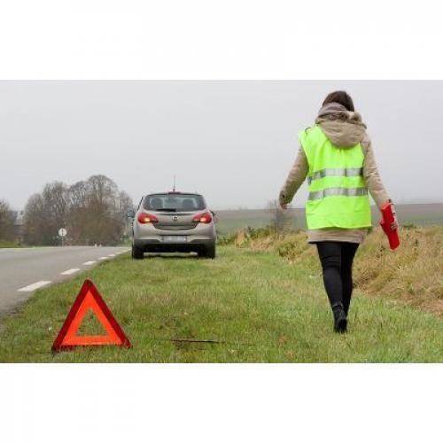 Pack de sécurité voiture, Triangle d'en panne, Gilet fluorescent