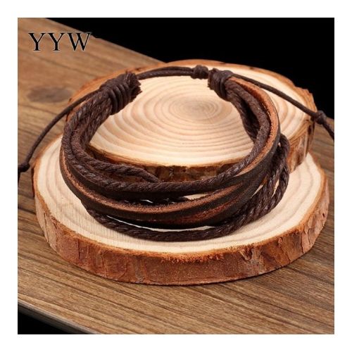 product_image_name-Generic-bracelet marron cuir multicouches pour homme femme-1