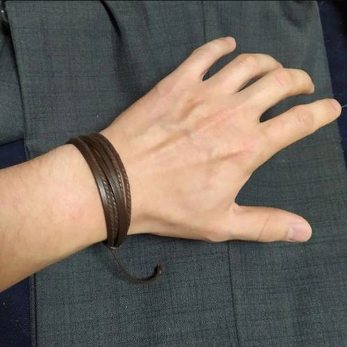 product_image_name-Generic-bracelet marron cuir multicouches pour homme femme-2