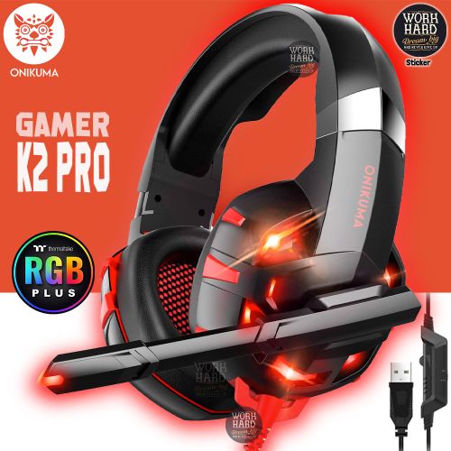 Universal - Casque Gamer Noir Casque Gamer 7.1 Entouré d'un casque stéréo  HiFi Microphone USB Aspirant Lumière LED PC Gamer Pour PC PS4