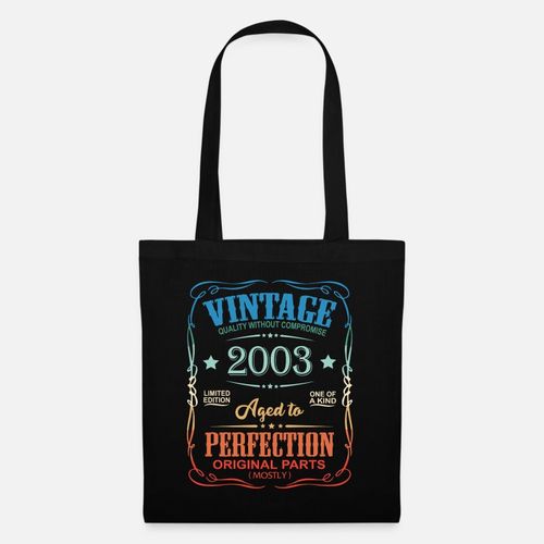 product_image_name-Generic-Né en 2003 18e anniversaire 18 ans parfait- , حقيبة تسوق قماشية 35 × 40 سم - حقيبة اليد-1