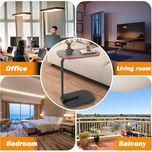 product_image_name-Generic-Table d'appoint ovale – Petite table basse en bois avec cadre en métal pour manger, se glisse sous le canapé, parfaite pour les petits espaces-5