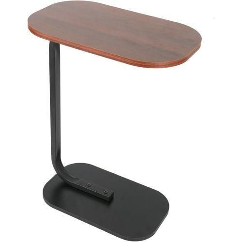 product_image_name-Generic-Table d'appoint ovale – Petite table basse en bois avec cadre en métal pour manger, se glisse sous le canapé, parfaite pour les petits espaces-6