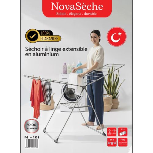 product_image_name-Generic-Séchoir à linge pliable et extensible – Grande capacité, idéal balcon et maison-3