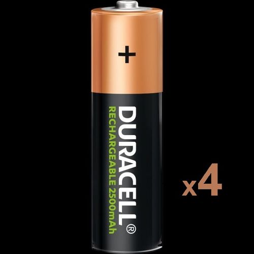 Duracell Piles Rechargeables AA 2500 mAh, lot de 4 piles - Cdiscount Jeux -  Jouets