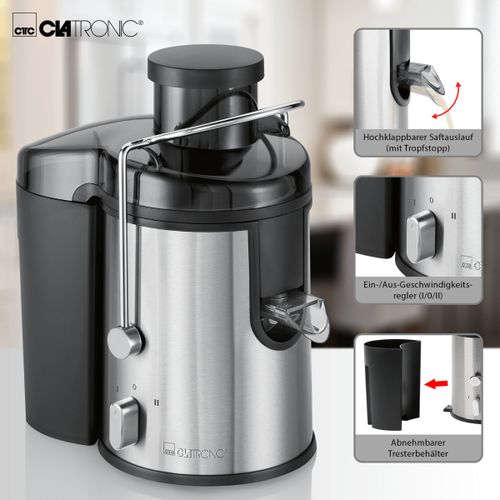 Clatronic LIQUAFRUIT PRO Centrifugeuse Centrifugeuse 1.5l 400W Clatronic AE 3666 Noir