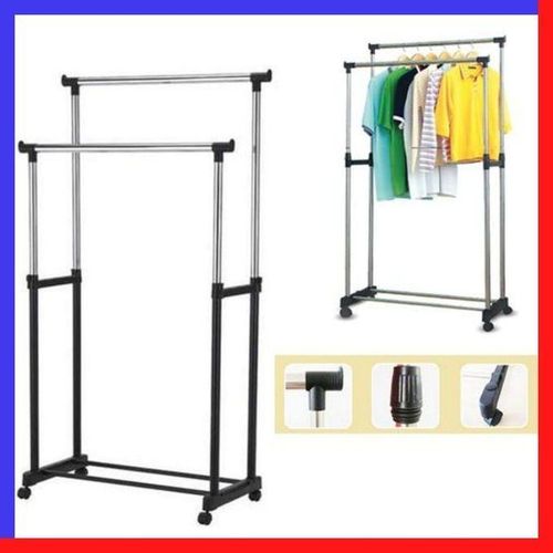 product_image_name-Generic-حامل ملابس تلسكوبي بعمود مزدوج COD منشر ملابس قابل للسحب ومنشر قابل للطي مع أجنحة جانبية-4