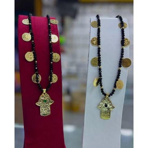 product_image_name-No-قلادة أنيقة من العقيق مع قطع من الفولاذ المقاوم للصدأ-2