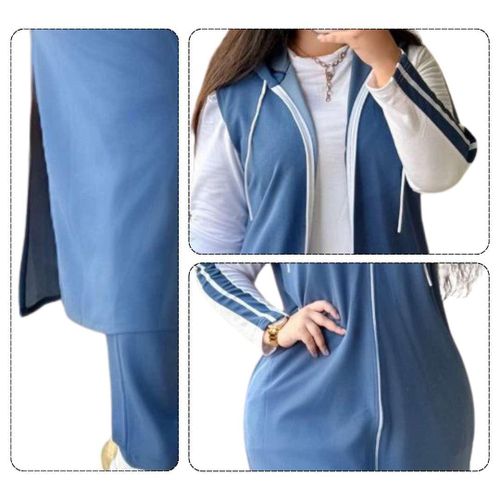 product_image_name-Generic-طقم نسائي مكون من 3 قطع، طويل غير رسمي بمزيج من القطن، أزياء بسيطة وأنيقة يوميًا-4