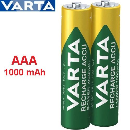 VARTA 2 Piles AAA Capacité 1000 mAh, 2 Batteries Rechargeables à prix pas  cher