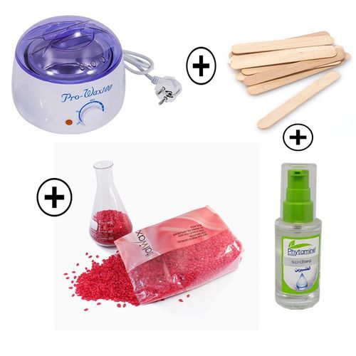 product_image_name-Pro Wax-Machine Professionnel Chauffe-Cire pour Épilateur + cire italwax Granules For Depilation 1kg + 10 spatules de bois pour cire + Huile de glycérine pour hydrater la peau-1