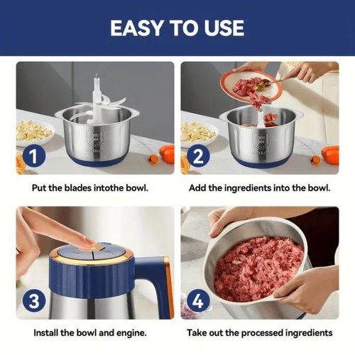 product_image_name-Generic-Hachoir en acier inoxydable 5L – polyvalent pour viande, légumes et pâte (colleur aléatoire)-4