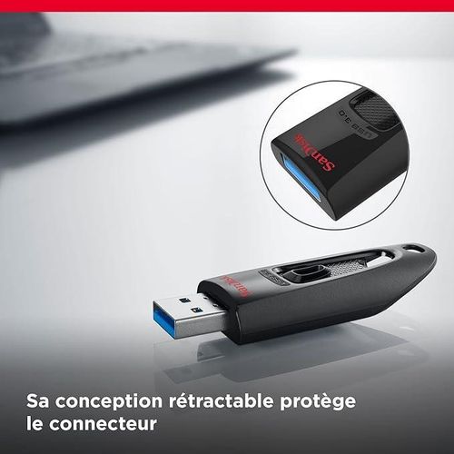 product_image_name-Sandisk Ultra-Ultra 128 Go Flash Drive, Clé USB 3.0, des vitesses allant jusqu'à 130 Mo/s, Noir-3