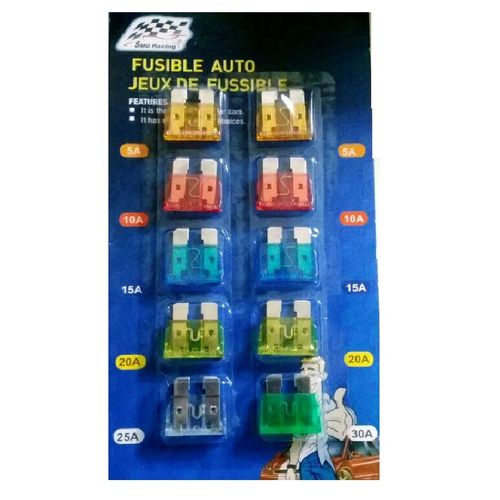 Generic 10 pcs mini lame fusibles auto voiture camion assortiment