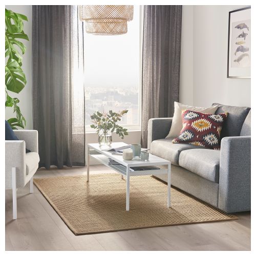 Ikea Tapis tissé à plat naturel HELESTED marron 133 x 195 cm à prix pas