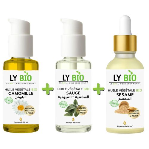 product_image_name-LY BIO-PACK HUILE CAMOMILLE 50ML - POMPE + HUILE SAUGE 50ML - POMPE + HUILE SESAME 50ml - PIPETTE-1