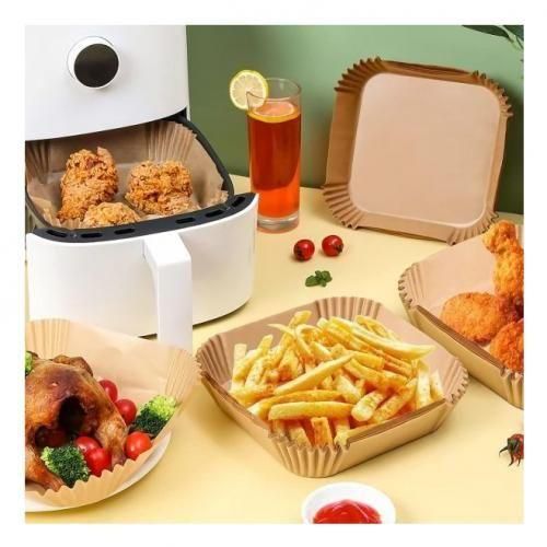 product_image_name-Generic-150 PCS feuilles de papier sulfurisé pour Airfryer - Carrées - Anti-adhésives ,20cm-2
