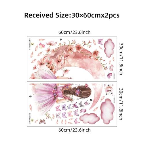 product_image_name-Generic-Autocollant Girl Moon Butterflies Style 4 Wall Decoration For house & Rooms-3