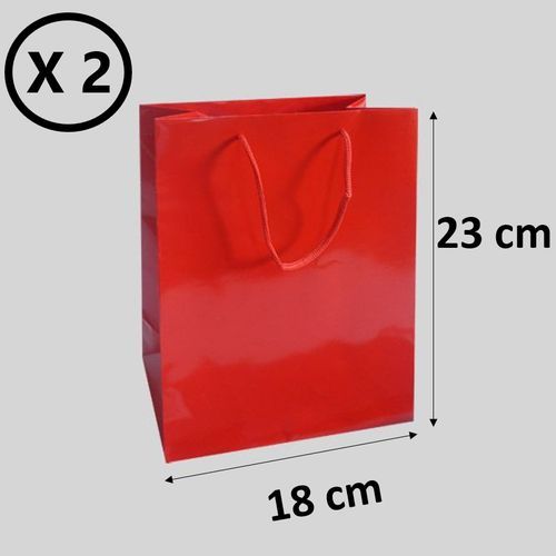 Generic 2 Sachet en papier décoratif Sac Cadeau anniversaire rouge à prix  pas cher