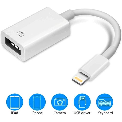 Adaptateur Lightning vers USB pour appareil photo, adaptateur USB vers  Lightning, adaptateur iPhone vers USB, adaptateur USB iPad prend en charge  clé