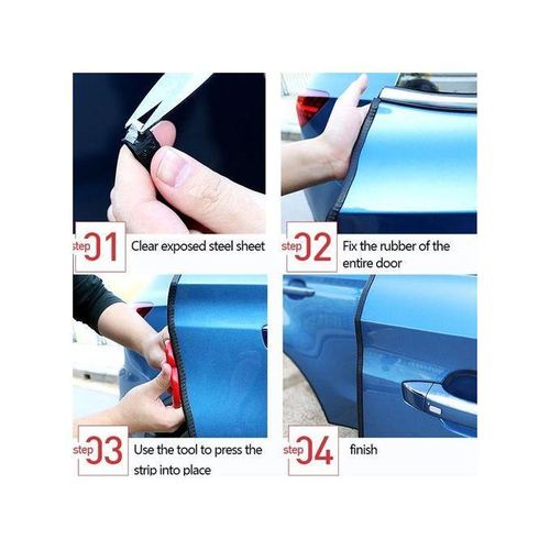 product_image_name-Generic-Bande de Protection contre les rayures, en caoutchouc, autocollants pour portes Voiture 5M NOIR-4