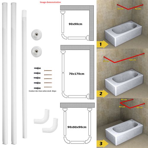 Generic Tige Barre Salle de Bain et Douche, Barre Tringle a Rideau