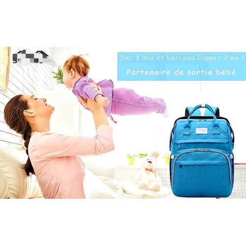 3 en 1 Sac à Langer Sac à Dos Lit Bébé Pliable Portable Sac de Couchage