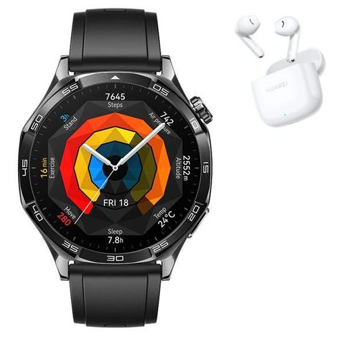 Watch GT 5 46mm Montre Connectée, Design aux Lignes épurées, Nouvelle expérience de Course à Pieds et de Cyclisme, Suivi de la santé, Jusqu'à 14 Jours d'autonomie, iOS & Android, Bleu plus freebuds se 2