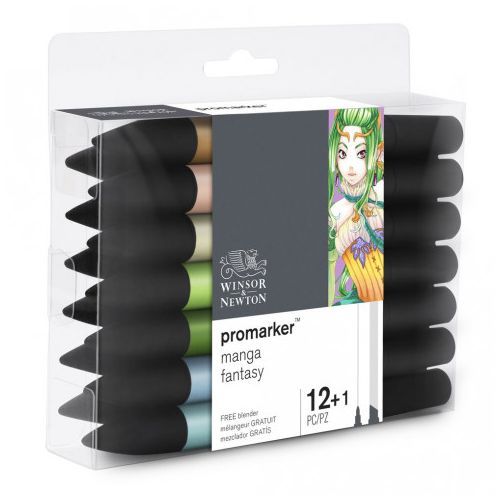 Winsor & Newton Set Economique 12 pro-Marqueurs +mélangeur:couleurs spécial  dessin MANGA Fantasy à prix pas cher