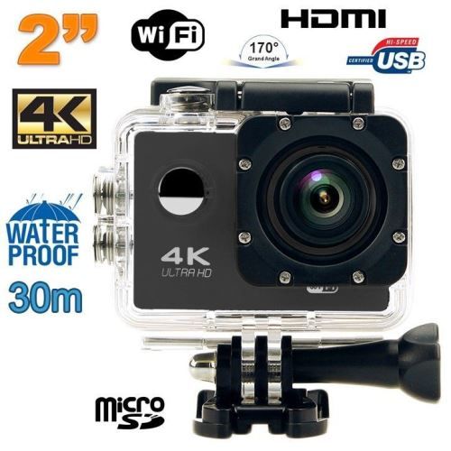 Other Caméra d'action 4K WiFi Ultra HD DV 16MP 170° + Kit d'accessoires -  Noir à prix pas cher