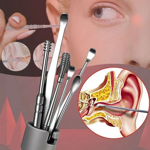 Kit de nettoyage d'oreille - Outil de suppression de cire d'oreille en  acier inoxydable