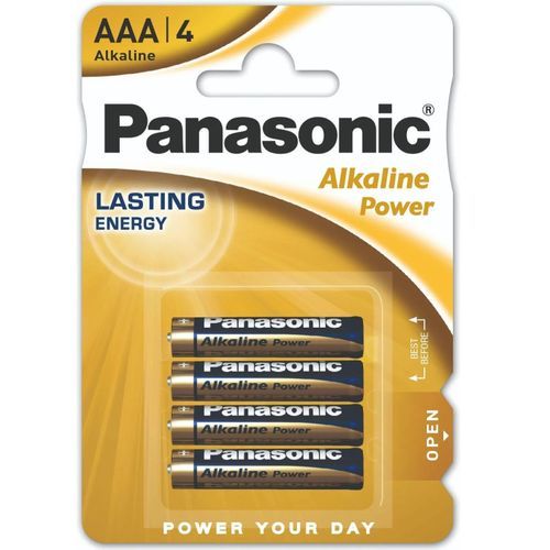 Panasonic 4 Batteries AAA 1.5v Alcaline Pile LR3 1.5volt, Blister