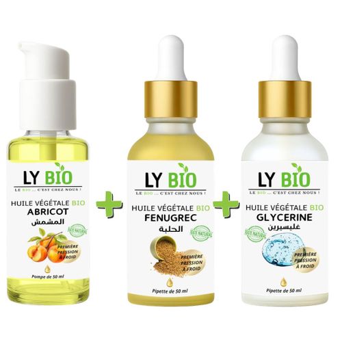 product_image_name-LY BIO-PACK HUILE ABRICOT 50ML - POMPE + HUILE FENUGREC 50ML - PIPETTE + HUILE GLYCERINE 50ml - PIPETTE-1