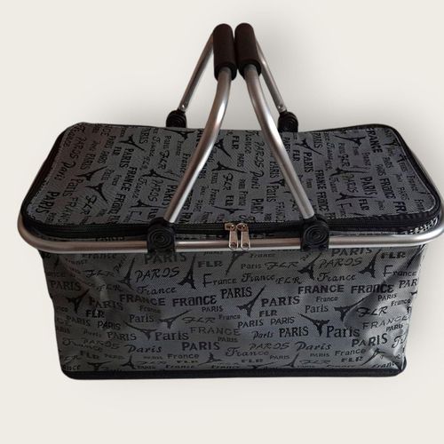 product_image_name-Generic-سلال نزهة قابلة للطي بسعة 30 لتر، سلة تخزين عازلة للتسوق، تخييم عائلي، سفر، (46x28x24 سم) رمادي.-2