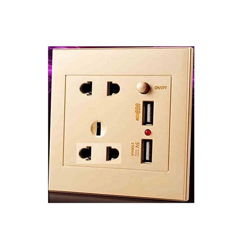 Prise dAlimentation Murale 2 USB - Marron