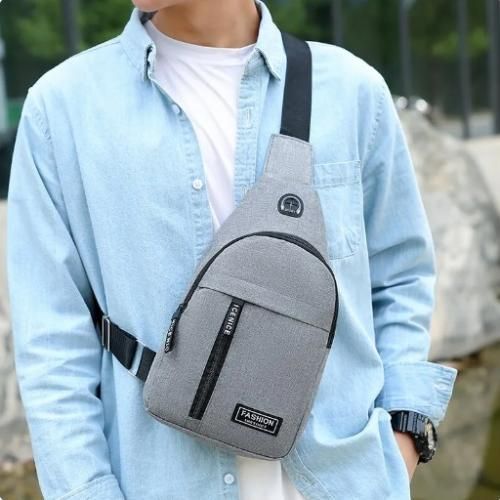 Fashion Sac poitrine antivol pour homme Sac voyage étanche Sac bandoulière  multi-poches à prix pas cher