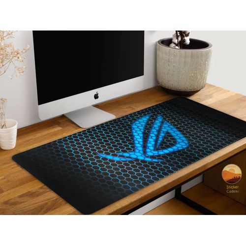 Generic Desk Pad Super size tapis de bureau tapis de souris étanche  Non-Slip ROG Hexa blue et sticker à prix pas cher