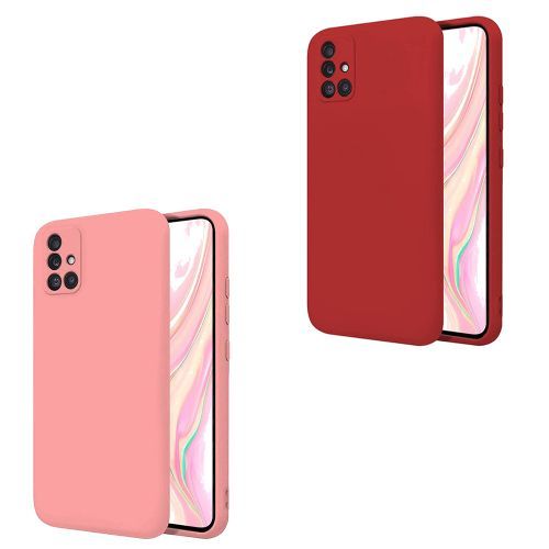 product_image_name-Generic-Pack 2 coque silicone compatible a Samsung Galaxy A71 liquide souple Rouge + Rose-1