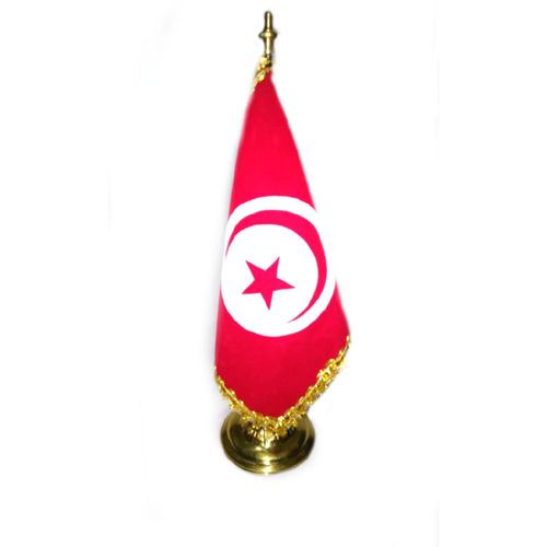 Generic Drapeau tunisie de Bureau en Cuivre 41cm à prix pas cher