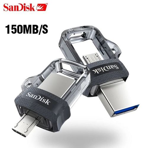 Clé USB SanDisk Ultra m3.0 double connectique micro-USB et USB 3.0 - 64 Go  (SDDD3-064G-G46) prix Maroc