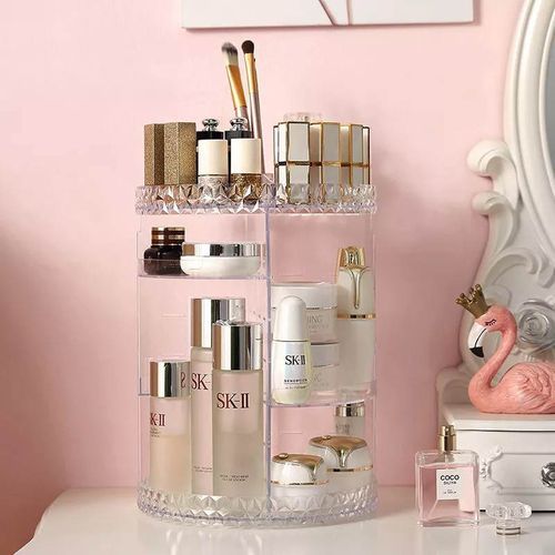 Generic Organisateur maquillage rangement cosmétique réglable rotative  transparent 360 à prix pas cher