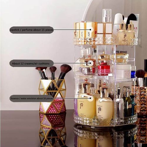 Generic Organisateur maquillage rangement cosmétique réglable rotative  transparent 360 à prix pas cher