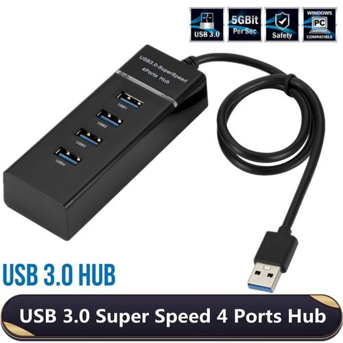 Hub USB Adaptateur Alimenté 4 Ports USB (3.0) à Haute Vitesse, Pour  ordinateur de bureau et portable à prix pas cher