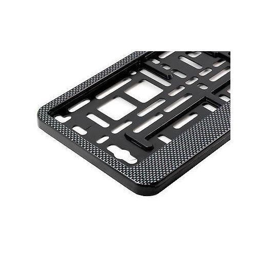 Generic 2 pcs Cadre du support de plaque carbone noir à prix pas