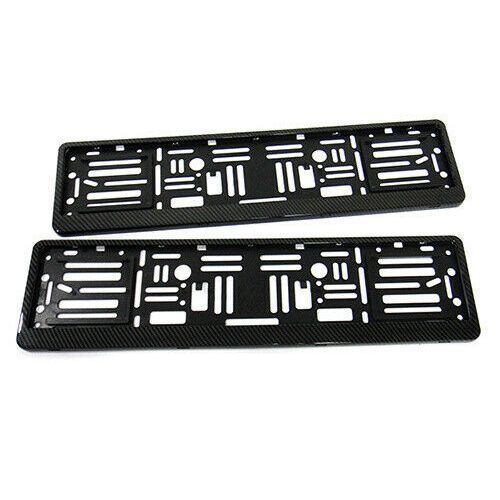 Generic 2 pcs Cadre du support de plaque carbone noir à prix pas