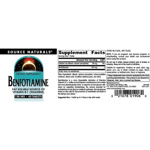 product_image_name-Source Naturals-Source Naturals Benfotiamine, 150 mg, 60 comprimés-5