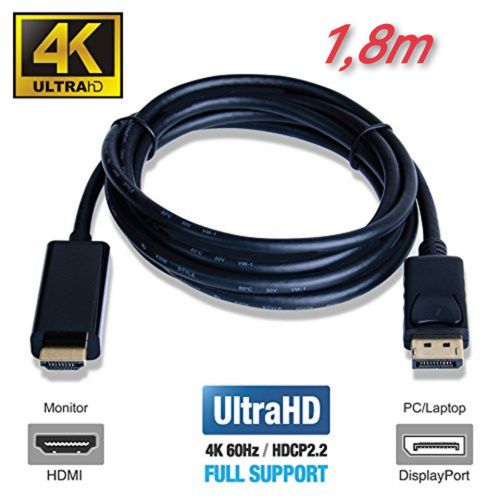 Generic cable hdmi to displayport adapter DP Male To HDMI Male Converter  1,8m à prix pas cher