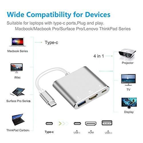 Generic Adaptateur Multiport 3 en 1 USB 3.1 de Type C à HDMI, convertisseur  de câble 4K USB-C à prix pas cher