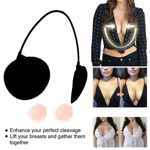 Invisible Push-Up Frontless Bra Silicone Deep Plunge Ghana