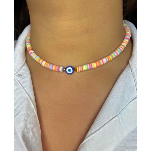 product_image_name-Generic-Collier Heishi Colorful & Blue Big Eye-1